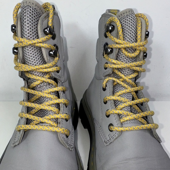 Dr Martens Quinton Mid Grey Moto Combat Military Style Boots Mens 4 Women\'s 5 main image 5